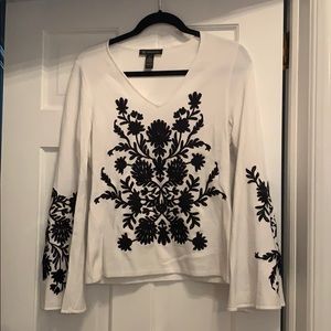 INC fancy embroidered sweater